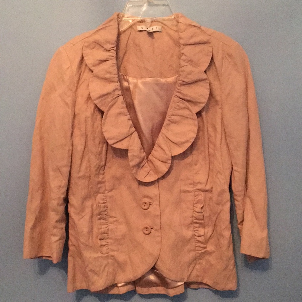 CAbi petal pink jacket with petal shaped collar